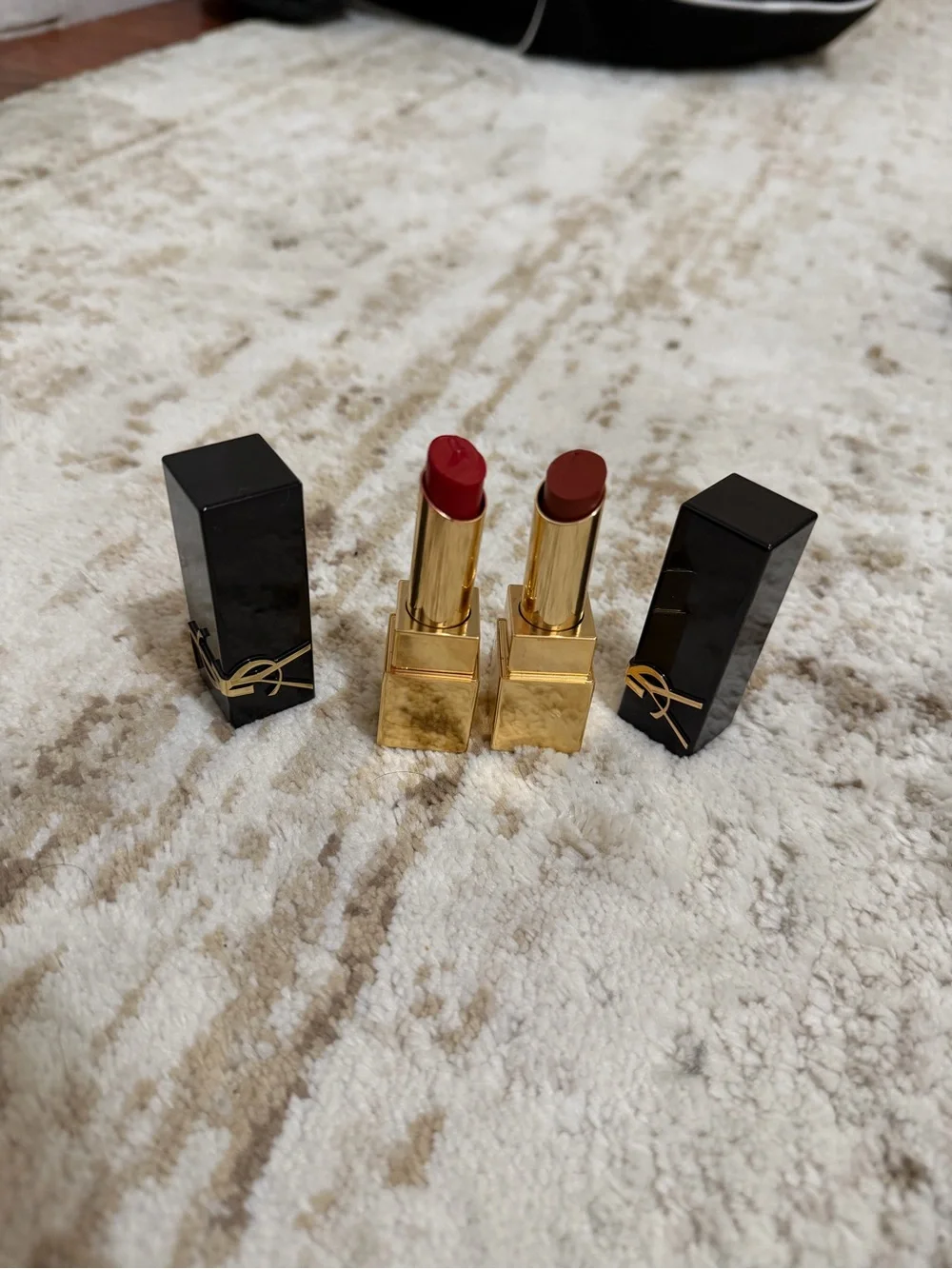 Yves Saint Laurent Lipstick Duo — Classic Red & Warm Brown